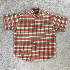 Vintage Orvis Mens Red Plaid Short Sleeve Button Down Shirt Large 52W x 31L - Picture 1 of 8