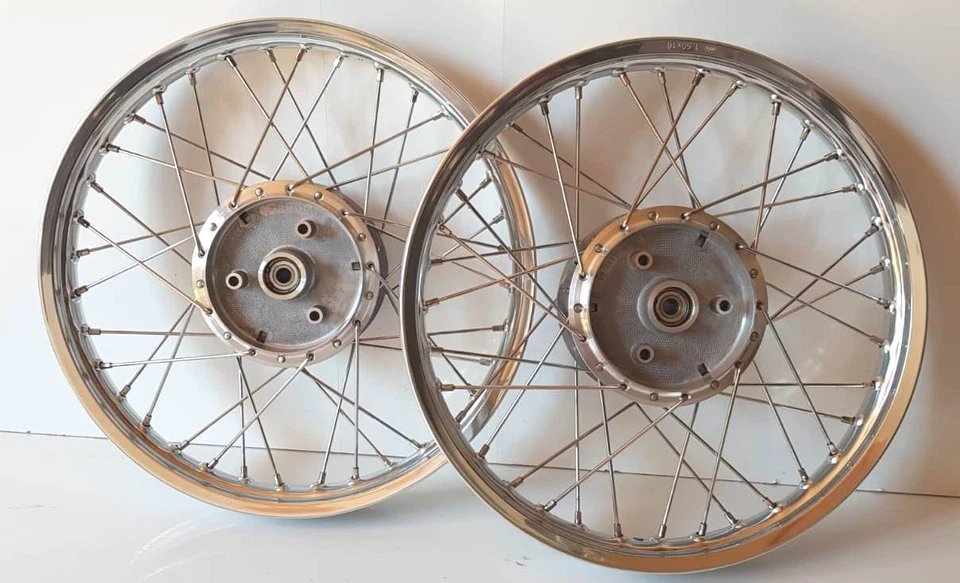 2x Rad Speichenrad Felge Simson S51 S50 KR51 Schwalbe S70 SR4-2 Star chrom 1,6 - Bild 1 von 1