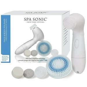 Spa Sonic Skin Care System Face & Body Polisher Professional Kit, White - Picture 1 of 8