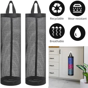 2Pcs Plastic Bag Dispenser Wall Hanging Grocery Bag Holder Garbage Bag Organizer - Picture 1 of 15
