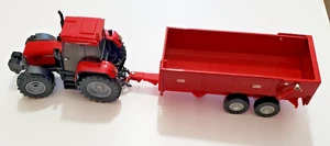 Britains Die Cast Tractor & Long Trailer 1998 Red Metal body Plastic parts Vint. - Picture 1 of 14
