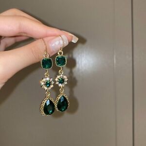 Gorgeous Crystal Green Earrings Stud Drop Dangle Women Wedding Jewellery Gifts