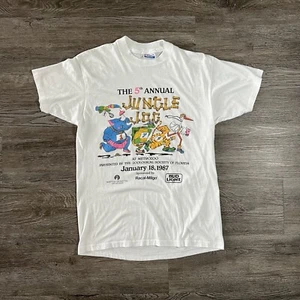 Vintage 80s Miami Zoo T Shirt Mens Small Nature Animals Marathon Colorful Art - Picture 1 of 6