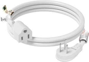 FIRMERST 1875W Flat Plug Extension Cord 3 Feet 14 AWG 15A White, 1 Pack - Picture 1 of 12