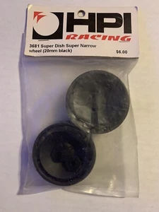 Ruedas de coche de turismo HPI Super Dish 1/10 RC NEGRAS 20 mm 12 mm hexagonales HPI3681 de colección - Imagen 1 de 4