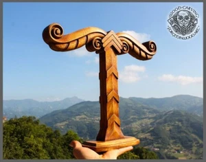 Irminsul Holzschnitzerei Wikinger Bild Wohndeko Kunst Wandbehang - Bild 1 von 7