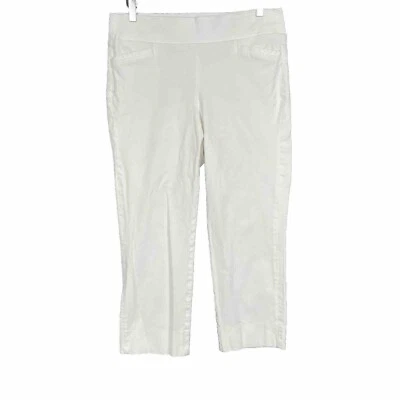 Pantalones Soft Surroundings para mujer medianos blancos para adelgazar panel de cintura Foto 1 de 4