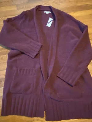 Cárdigan suéter para mujer American Eagle borgoña abierto talla XS de gran tamaño nuevo con etiquetas Foto 1 de 4