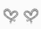 Valentinstag 0.92ct Natrlich Rund Diamant 14K Wei Gold Nieten Herz Ohrringe