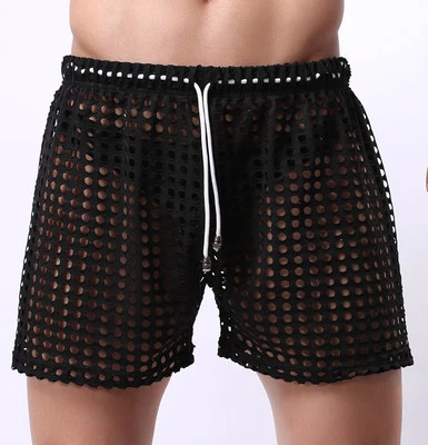 Men Hollow Underwear GYM Workout  Lounge Wear Jogging Sports Pants Boxer Trunks - Image 1 of 4
