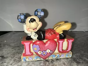 Figura placa signo Jim Shore Disney Mickey Mouse "Te amo" 4043669 RARA - Imagen 1 de 20