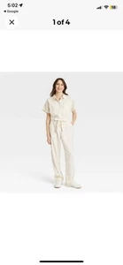 Universal Thread Women's Short Sleeve Linen Casual Jumpsuit Sz 4 NWT Ships FAST - Bild 1 von 3