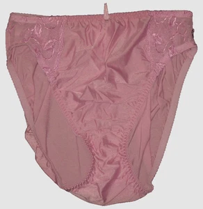 Vintage Wacoal Dusty Rose hochgeschnitten Slinky Blumenstickerei Gobelin Höschen M - Bild 1 von 5