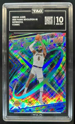 2022-23 Panini Revolution LeBron James Supernova Cosmic #32/99 Lakers TAG 10 - Image 1 of 2