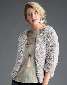 8277 Chunky Ladies Cropped Cardigan Knitting Pattern knit paper hard copy - Picture 1 of 1