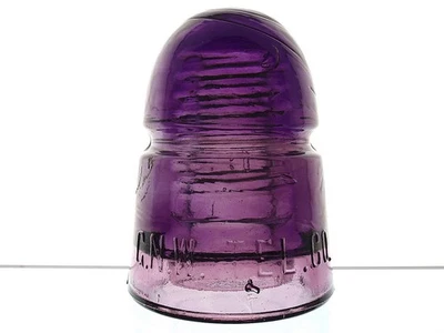 BRILLIANT PURPLE G.N.W. TEL. CO. CANADA Glass Big Beehive Insulator - Image 1 of 3