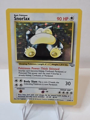 Pokémon Cards Snorlax 11/64 Holo Rare Jungle UNLIMITED - (LP) - Image 1 of 3
