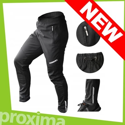 Pantalones Pantalones Negros A Prueba de Viento Impermeable Senderismo Ciclismo Esquí Correr Hombres Foto 1 de 4