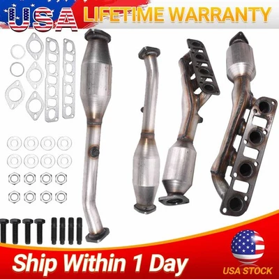 For Nissan Titan 5.6L 2004-2015 4pcs Manifold Catalytic Converters Front & Rear  - Image 1 of 4