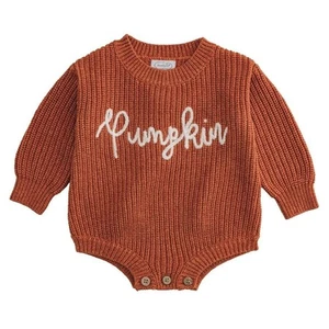 Suéter Mud Pie Calabaza Parche Naranja Burbuja Crawler 0-3M 3-6M - Imagen 1 de 1