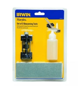 IRWIN Sharpening Kit Honing Guide, Oil, Stone For Chisel Plane Blade 10507932 - Picture 1 of 3