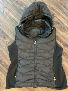 Michael Kors Women’s xL Puffer Best With Hood Black - Picture 1 of 5
