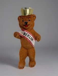 Vintage Berliner Bär Wagner Künstlerschutz stehend beflockt 7" W Germany Figur - Bild 1 von 7