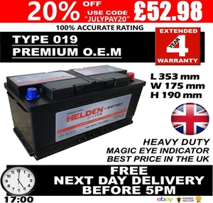 OEM Replacement Heavy Duty Car/Van Battery TYPE 017/019 12V 100AH/C100 NEXT DAY - Picture 1 of 11