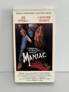 Maniac VHS 1980 Collector’s Edition Joe Spinell Video Treasures Anchor Bay HTF - Picture 1 of 5