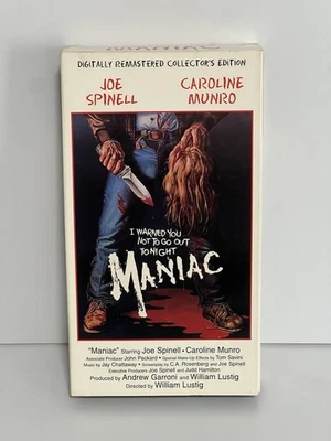 Maniac VHS 1980 Collector’s Edition Joe Spinell Video Treasures Anchor Bay HTF - Image 1 of 4