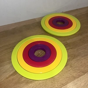 Lot 2 Dessous De Plats Modulables 4 En 1 Ronds Plastique Colorés  - Picture 1 of 6