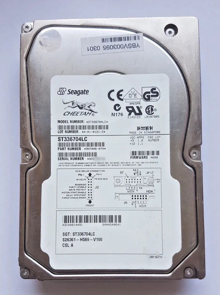 36 GB Seagate Cheetah ST336704LC 10K RPM U160 SCSI 80pin HDD 3.5 " Hard Drive - Image 1 of 1