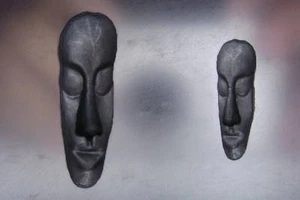 Tribal Face Graphite Glass Lampwork Push Mold 2-in-1 - Picture 1 of 7