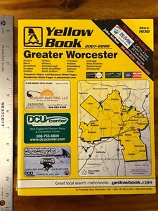 Yellow Book Directory Greater Worcester telefono 2007 2008 mappe menu Massachusetts - Foto 1 di 9