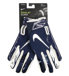NIKE Vapor Jet 5.0 Football Receiver Gloves sz XX-Large Navy Blue White Silver - Picture 1 of 3