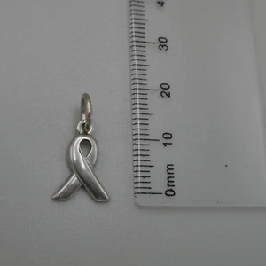 Colgante con dije de cinta de cáncer de mama de plata de ley 925 conciencia 14 mm 0,8 g SJC - Imagen 1 de 3