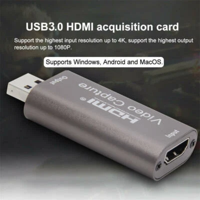 HDMI to USB 3.0 Video Capture Card 4K HD Recorder for Video Live Streaming #New - Image 1 of 4