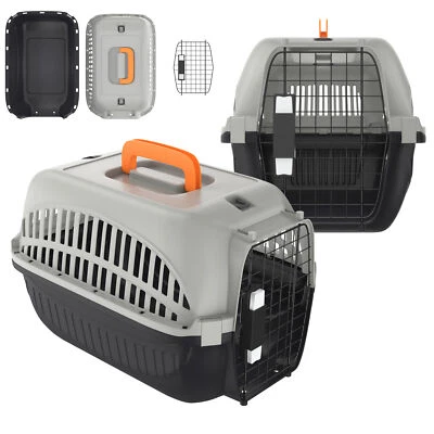 Transportbox für Katzen und kleine Hunde Auto Hundebox Transporttasche Grau NEU - Bild 1 von 4
