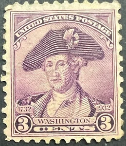 Scott#: 708 - Washington Bicentennial Issue 3¢ 1932 BPE single stamp MLHOG Lot 9 - Picture 1 of 2