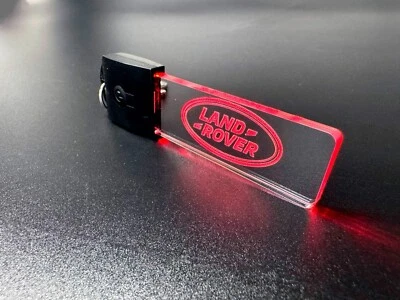 LASER PLATE SUPPLIES Land Rover LED Light Keyring / Keychain -7 Colour LED - Car Logo - Badge -Emblem