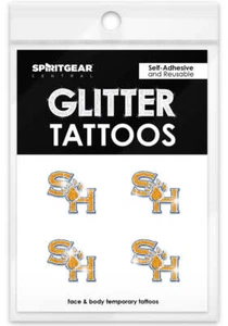 Sam Houston State Bearkats Glitter Tattoos 4 Pack Face Stickers - Picture 1 of 1