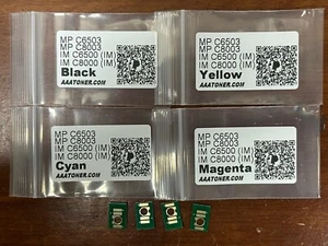 4 chip toner per ricarica Ricoh MP C6503, MP C8003, IM C6500, IM C8000 (IM) - Foto 1 di 2