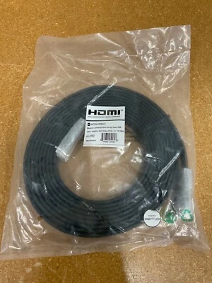Monoprice 4K Flat High Speed HDMI Cable 15ft CL2 In Wall Rated 18Gbps Blk 4160 - Image 1 of 3