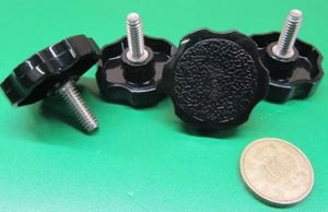 Plastic Black Rosette Stainless Thumb Screw 1/4"-20 x 3/4" Length, 10 Pc - Picture 1 of 11