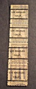 4 - 1923 US Stamps - Scott # 566 - 15 Cent Liberty Precancels - LA, CA - Picture 1 of 2