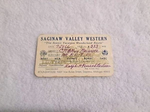 Billete de tren de pasajeros Saginaw Valley Western Railroad - Reglas divertidas en la parte posterior - Imagen 1 de 2