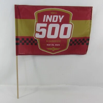 2024 Indy 500 сувенирная палочка флаг 108 работает Индианаполис событие - Изображение 1 из 4