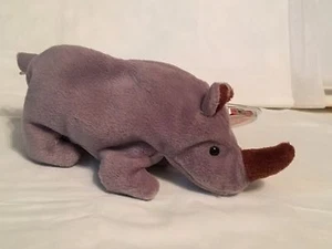 TY Beanie Baby - SPIKE the Rhino- Pristine with Mint Tags -PE Pellets-RETIRED - Foto 1 di 1