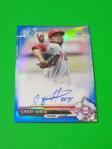 Elniery Garcia 2017 Bowman Chrome Blue Refractor Auto 134/150 Phillies - Picture 1 of 6