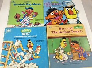 Bert & Ernie Golden Books Lot 4 Sesame St. Muppets See Description For Titles - Foto 1 di 5